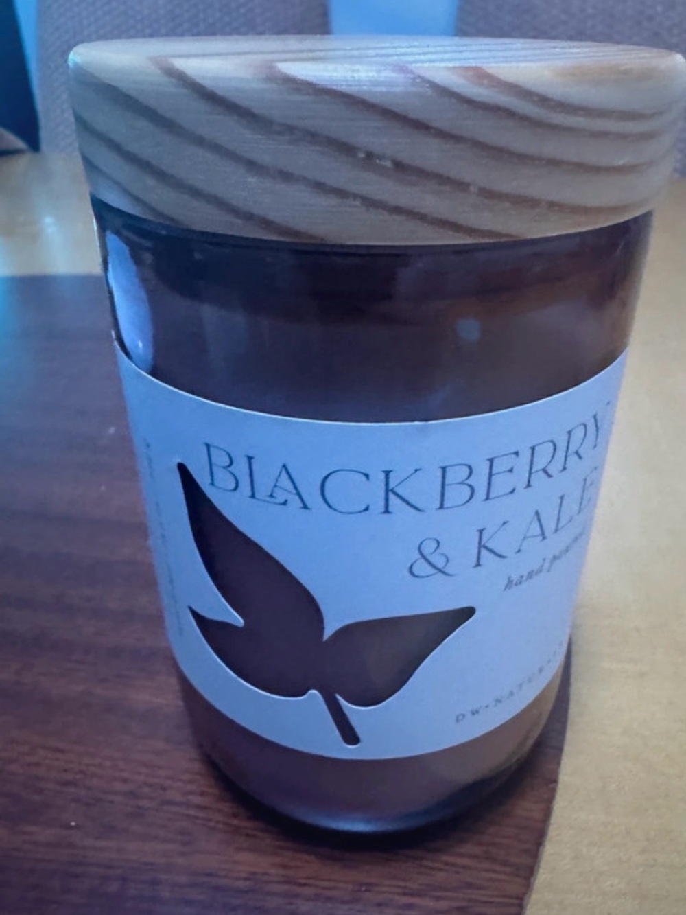DW Home 13.8 oz Blackberry & Kale Scented Candle with Wood Lid